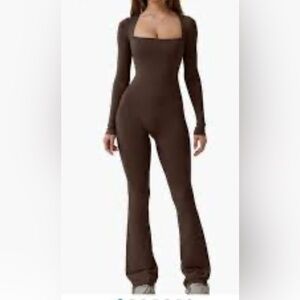 Women’s solid ribbon long sleeve jumpsuit